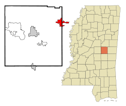 Location of Bogue Chitto, Mississippi