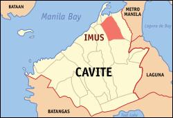 Map of Cavite with Imus highlighted