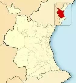 Daimús is located in Province of Valencia