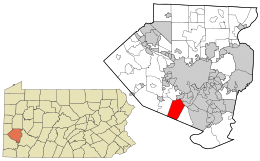 Location in Allegheny County and the U.S. state of Pennsylvania