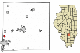 Location of Junction City in Marion County, Illinois.