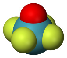Space-filling model of xenon oxytetrafluoride