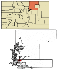 Location of the City of Brighton in Adams and Weld counties, Colorado.