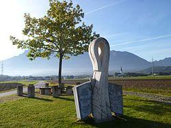 Walserfeld Memorial, view to Gois and Untersberg