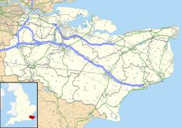 Map showing the location of White Cliffs of Dover