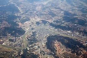 Aerial view of Shaoguan in February 2016