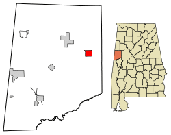 Location of Gordo in Pickens County, Alabama