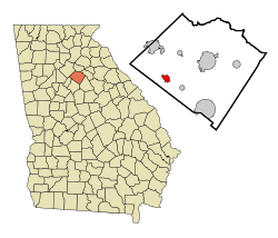 Location in Walton County and the state of Georgia