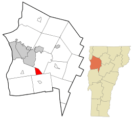 Location in Chittenden County and the state of Vermont.