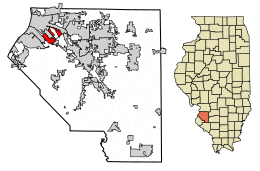 Location of Centreville in Clair County, Illinois.
