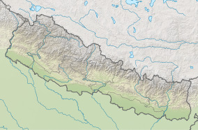 Map showing the location of Koshi Tappu Wildlife Reserve, Nepal