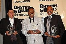 The Delfonics at The Rhythm & Blues Foundation in 2006 (L to R) Randy Cain, William Hart and Wilbert Hart