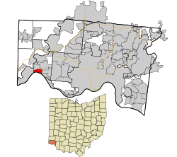 Location in Hamilton County and the state of Ohio