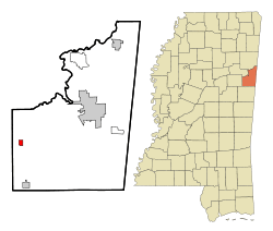 Location of Artesia, Mississippi