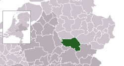 Highlighted position of Lochem in a municipal map of Gelderland