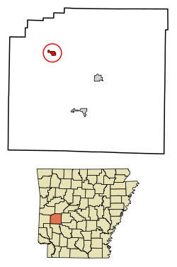 Location of Oden in Montgomery County, Arkansas.