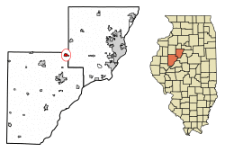 Location of Farmington in Peoria County, Illinois.