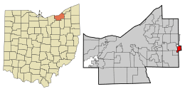 Location in Cuyahoga County and the state of Ohio.