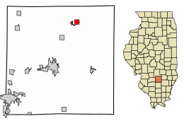 Location of Kinmundy in Marion County, Illinois.