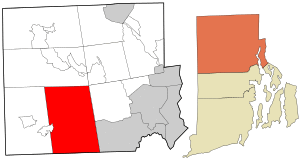 Location in Providence County and the state of Rhode Island.