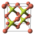 Unit cell, ball and stick model of copper(I) fluoride