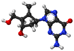 Entecavir ball-and-stick model.png