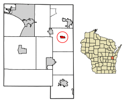 Location of Potter in Calumet County, Wisconsin.