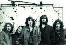 Trees, circa 1970. Left to right: Bias Boshell, Celia Humpris, Barry Clarke, Unwin Brown, David Costa