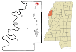 Location of Alligator, Mississippi