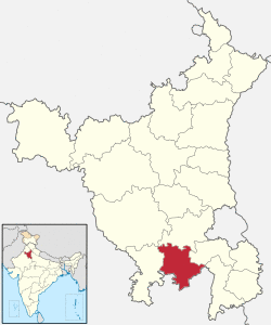 Location of Rewari district in Haryana