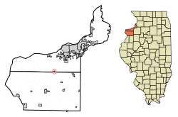 Location of Reynolds in Island County, Illinois.