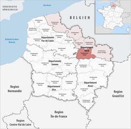 Location within the region Hauts-de-France