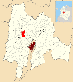 Location of the municipality and town inside Cundinamarca Department of Colombia