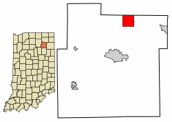 Location of Tri-Lakes in Whitley County, Indiana.