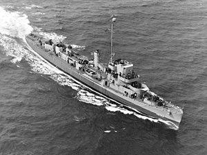 USS Reuben James (DE-153) underway in Hampton Roads on 17 April 1943 (80-G-62414).jpg