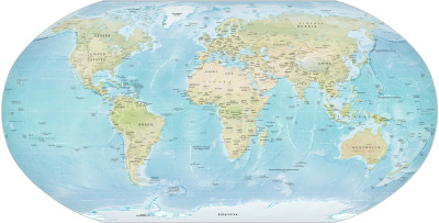 Map of the world as of 2016