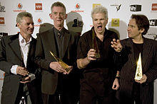 Dragon at ARIA Hall of Fame Melbourne Town Hall, 1 July 2008 L–R: Kerry Jacobson, Rob Taylor, Todd Hunter, Alan Mansfield