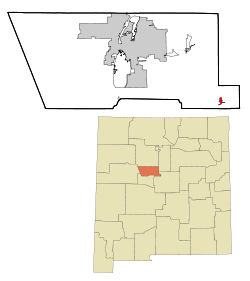 Location of Chilili, New Mexico