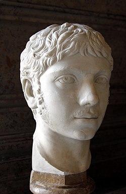 White head statue of a young man