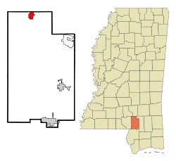 Location of Sumrall, Mississippi
