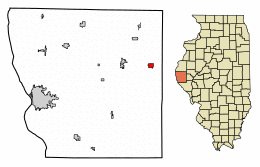 Location of Clayton in Adams County, Illinois.