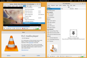 VLC 3 running on Linux and GNOME Shell, playing Spring, a short film by the Blender Foundation