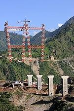 View of Kauri side, Chenab Bridge in 2013 - 7770b (9288239078).jpg