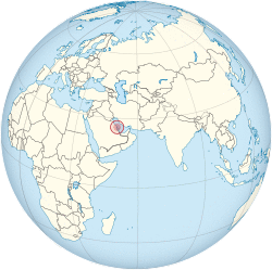 Location of Bahrain (circled in red)