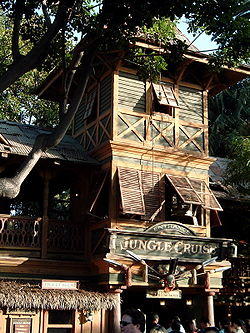 Jungle Cruise Entrance Sunset.JPG