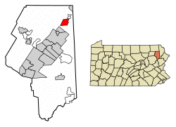 Location of Carbondale in Lackawanna County, Pennsylvania.
