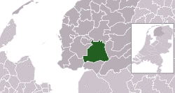 Highlighted former position of Skarsterlân in a municipal map of Friesland