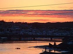 Winter Sunset Over the Harbour featuring Canning Bridge
