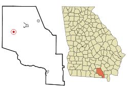 Location in Clinch County and the state of Georgia