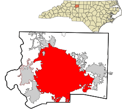 Location in Forsyth County and the state of North Carolina.